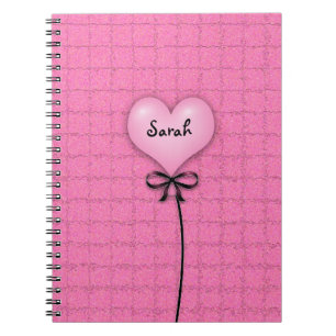 Niedliche Girls Pink Heart Ballon School Notebooks Notizblock