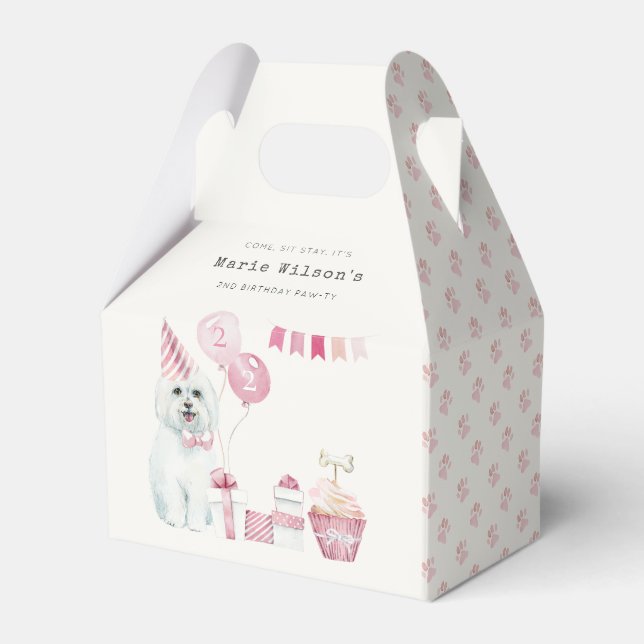 Niedliche Girls Rosa Party Welpe Hund jedes Alter  Geschenkschachtel (Vorderseite)