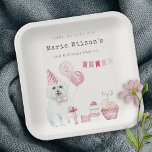 Niedliche Girls Rosa Party Welpe Hund jedes Alter  Pappteller<br><div class="desc">Für weitere Anpassungen oder andere passende Artikel kontaktieren Sie mich bitte unter yellowfebstudio@gmail.com</div>