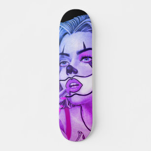 Niedliche Girly Clown Makeup Pink Skateboard