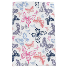Niedliche Girly Colorful Butterfly Illustration Pa Mittlere Geschenktüte