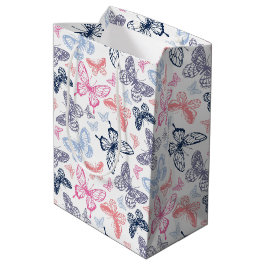 Niedliche Girly Colorful Butterfly Illustration Pa Mittlere Geschenktüte