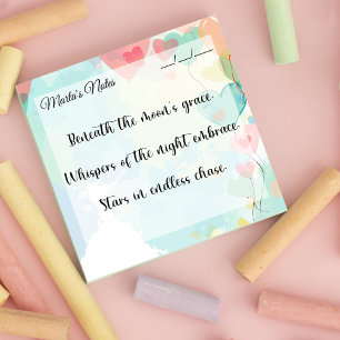 Niedliche Girly Heart Balloons 3 Zoll x 3 Zoll Post-it Klebezettel