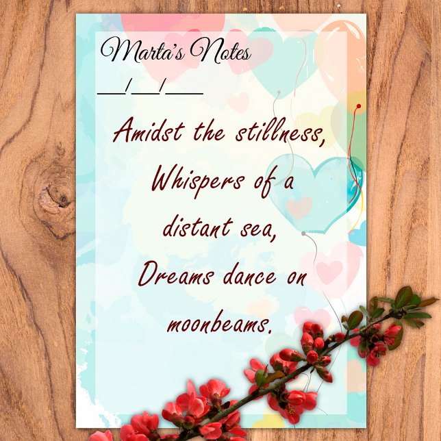 Niedliche Girly Heart Balloons 4 Zoll x 6 Zoll Post-it Klebezettel (Von Creator hochgeladen)