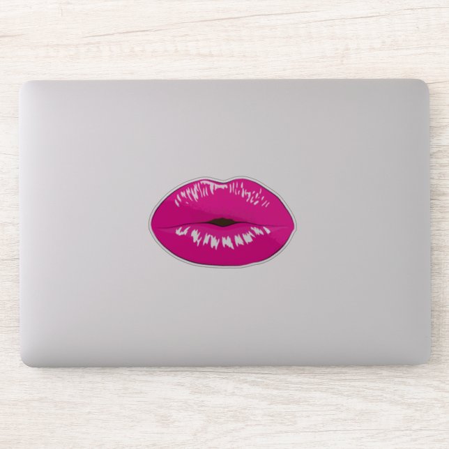 Niedliche Girly Lips, Kiss Aufkleber (Computer)