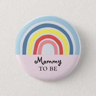 Niedliche Girly Modern Mommy als Babydusche Button