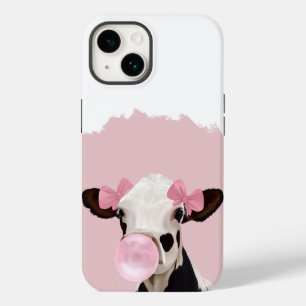 Niedliche Girly Pink Bubblegum Blash Kuh Case-Mate iPhone 14 Hülle