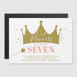 Niedliche Girly Princess Pink Geburtstagsparty Ein Magneteinladung