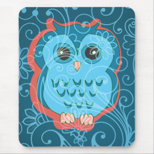 Niedliche Girly Retro Blumenmode Mousepad