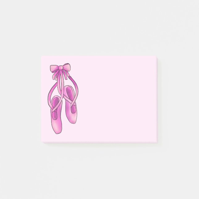Niedliche Girly rosa Ballett-Schuhe Post-it Klebezettel (Vorderseite)