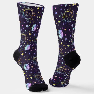 Niedliche Girly Stars Sonne und Mond Hübsche Magie Socken