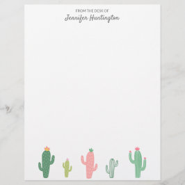 Niedliche Girly Succulent Cactus Personalisiert Briefbogen