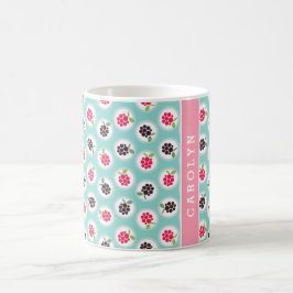 Niedliche girly Türkishimbeere kopiert Monogramm Tasse