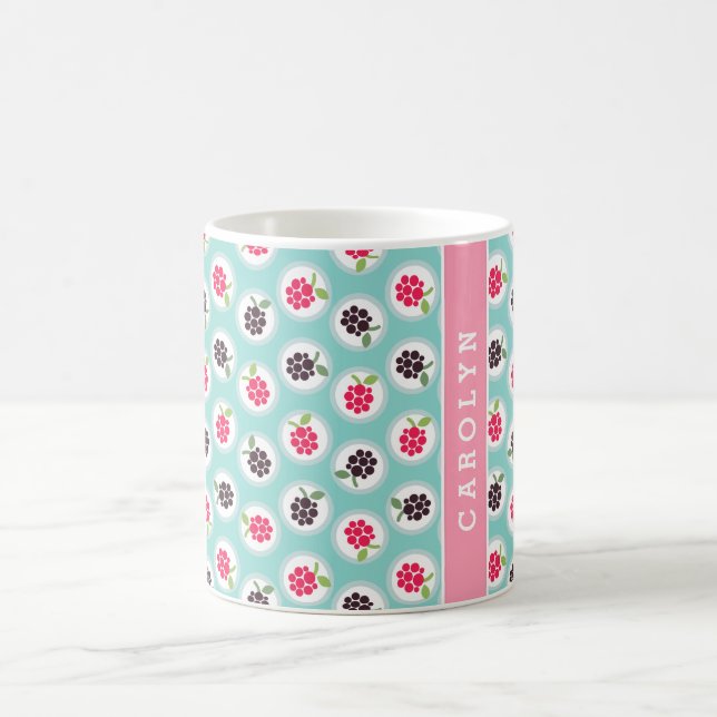 Niedliche girly Türkishimbeere kopiert Monogramm Tasse (Mittel)