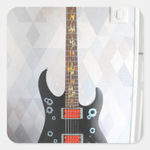 Niedliche Gitarre Quadratischer Aufkleber