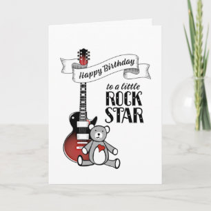 Niedliche Gitarre Teddy Rockstar Rock & Roll Birth Karte