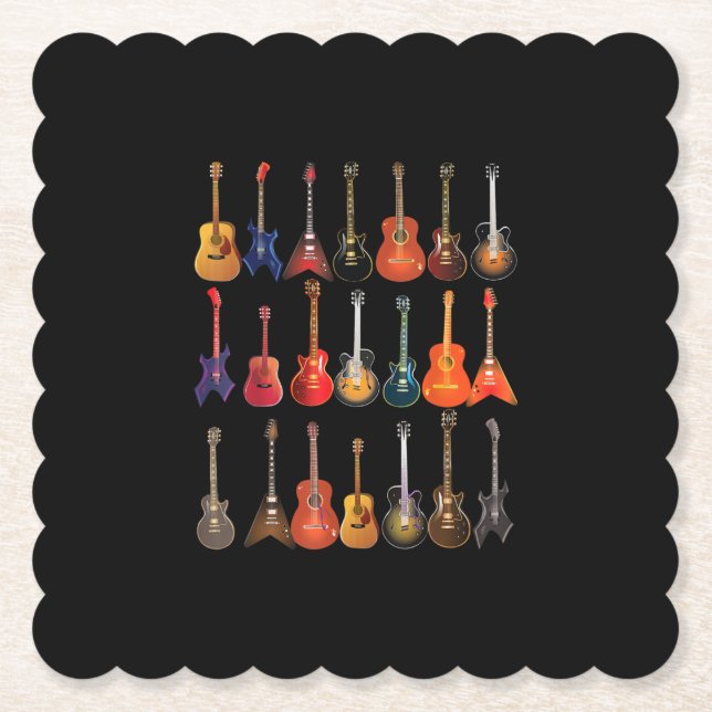 Niedliche Gitarrenrock und Roll Musical Instrument Untersetzer (Vorderseite)
