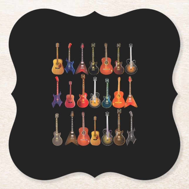 Niedliche Gitarrenrock und Roll Musical Instrument Untersetzer (Vorderseite)