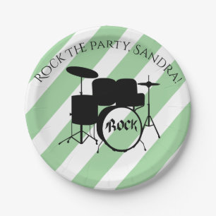 Niedliche Gitarrenrock- und Roll-Musikinstrumente Pappteller