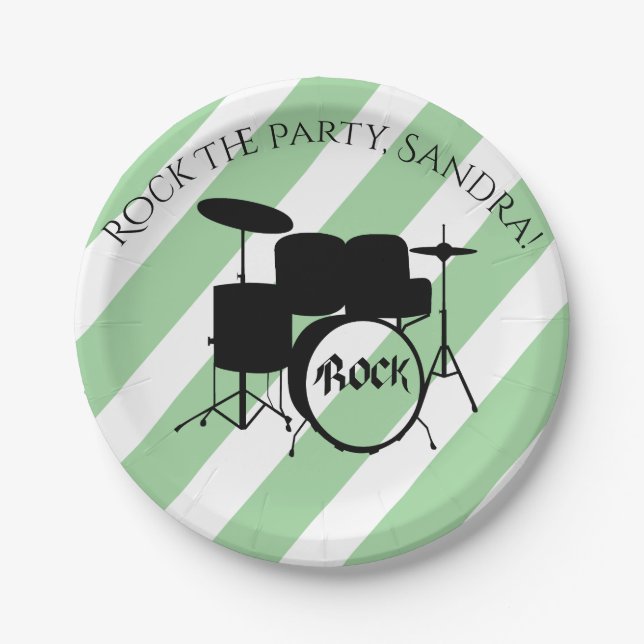 Niedliche Gitarrenrock- und Roll-Musikinstrumente Pappteller (Vorderseite)