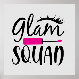 niedliche Glam Squad Make-up Artist Word Art Poster