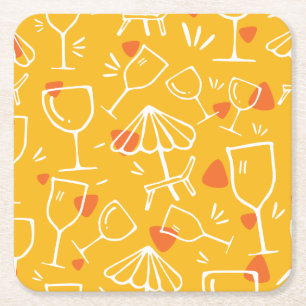 Niedliche Glaswaren und Muster Rechteckiger Pappuntersetzer