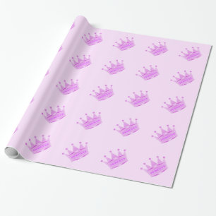 Niedliche Glitzer-Baby-Rosa-Kronprinzessin Geschenkpapier