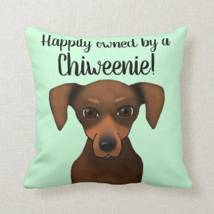 Niedliche glücklich besessene Chiweenie Kissen