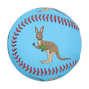 Niedliche glückliche australische Kangaroo-Abbildu Baseball