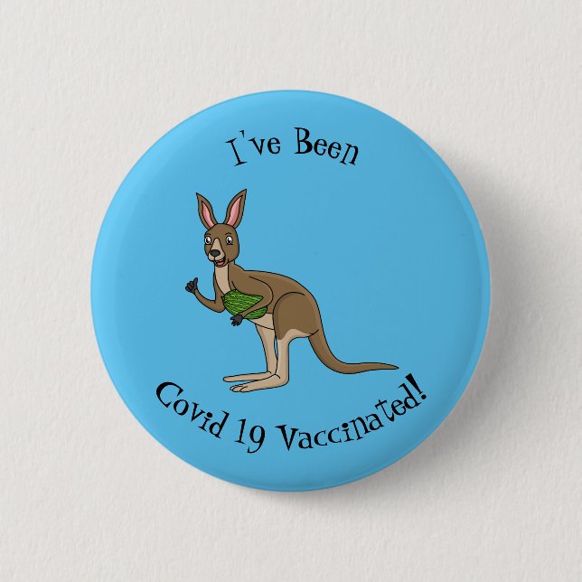 Niedliche glückliche australische Kangaroo-Abbildu Button (Vorderseite)