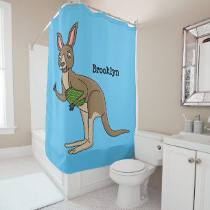 Niedliche glückliche australische Kangaroo-Abbildu Duschvorhang