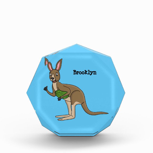 Niedliche glückliche australische Kangaroo-Abbildu Fotoblock (Vorderseite)