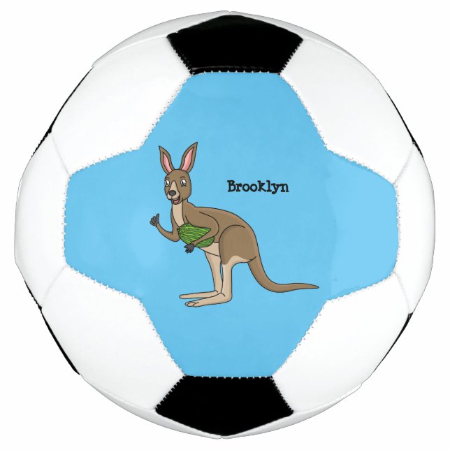 Niedliche glückliche australische Kangaroo-Abbildu Fußball (Vorderseite)