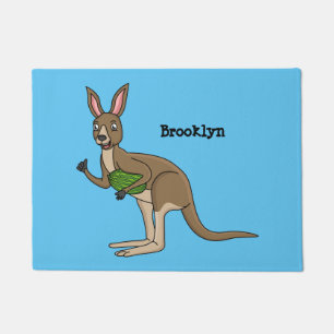 Niedliche glückliche australische Kangaroo-Abbildu Fußmatte