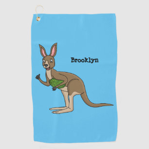 Niedliche glückliche australische Kangaroo-Abbildu Golfhandtuch