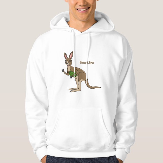Niedliche glückliche australische Kangaroo-Abbildu Hoodie (Vorderseite)