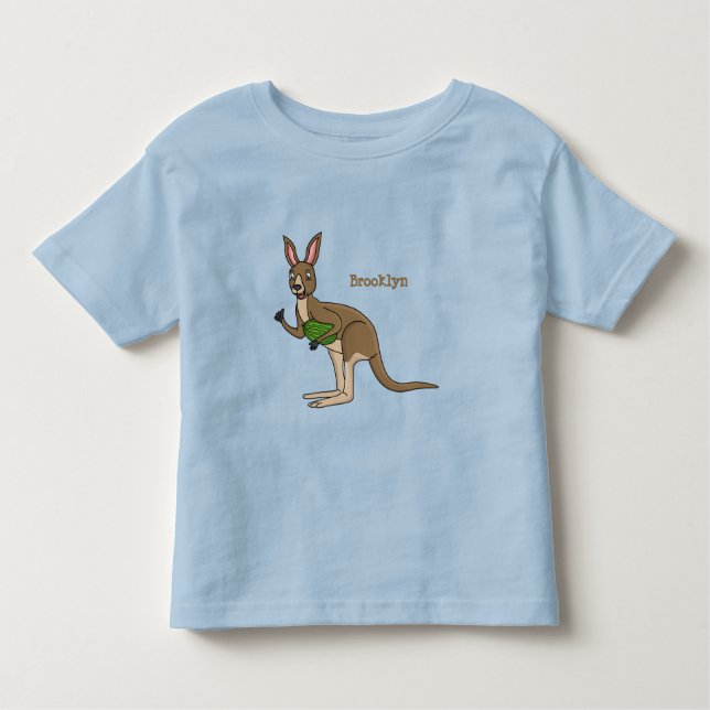 Niedliche glückliche australische Kangaroo-Abbildu Kleinkind T-shirt (Vorderseite)