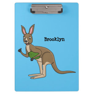 Niedliche glückliche australische Kangaroo-Abbildu Klemmbrett