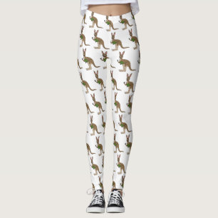 Niedliche glückliche australische Kangaroo-Abbildu Leggings