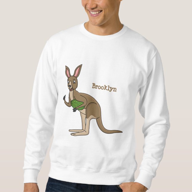 Niedliche glückliche australische Kangaroo-Abbildu Sweatshirt (Vorderseite)