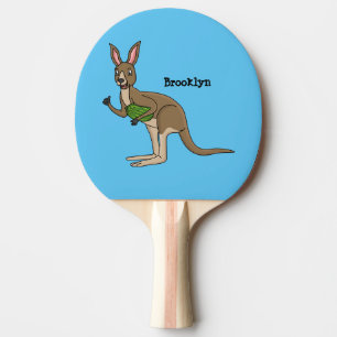 Niedliche glückliche australische Kangaroo-Abbildu Tischtennis Schläger