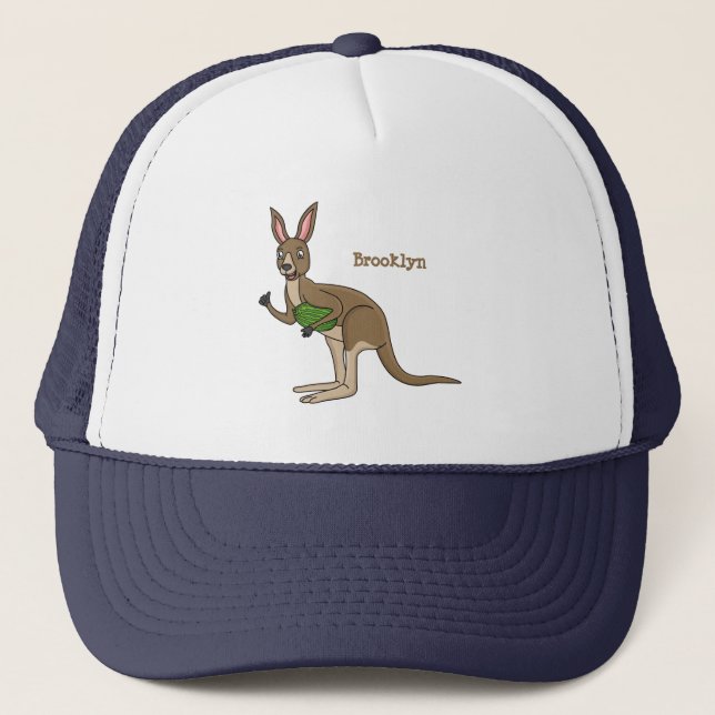 Niedliche glückliche australische Kangaroo-Abbildu Truckerkappe (Vorderseite)