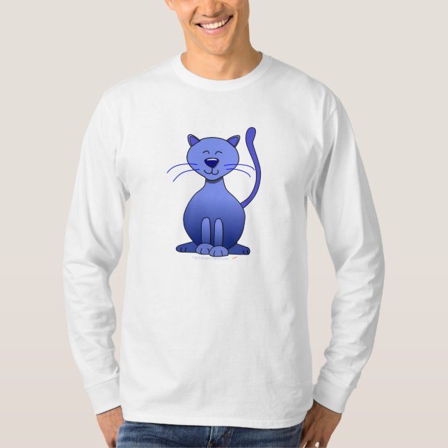 Niedliche glückliche blaue lächelnde T-Shirt (Vorderseite)