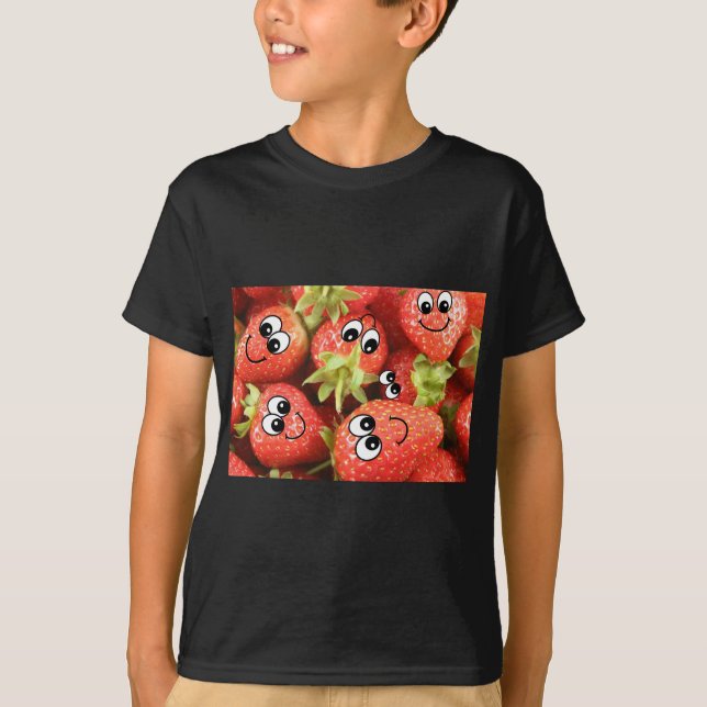 Niedliche glückliche Erdbeeren T-Shirt (Vorderseite)