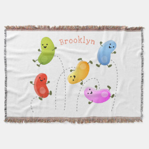 Niedliche glückliche Jellybohnen springende Cartoo Decke