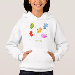 Niedliche glückliche Jellybohnen springende Cartoo Hoodie