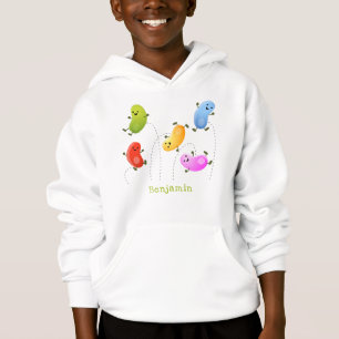 Niedliche glückliche Jellybohnen springende Cartoo Hoodie
