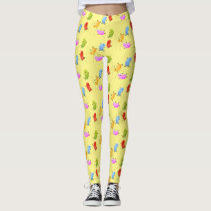 Niedliche glückliche Jellybohnen springende Cartoo Leggings