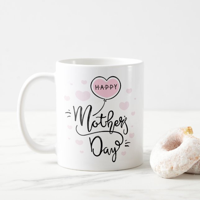 Niedliche glückliche Kaffee-Tasse der Mutter Kaffeetasse (Mit Donut)