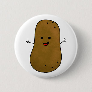 Niedliche glückliche Kartoffel Button